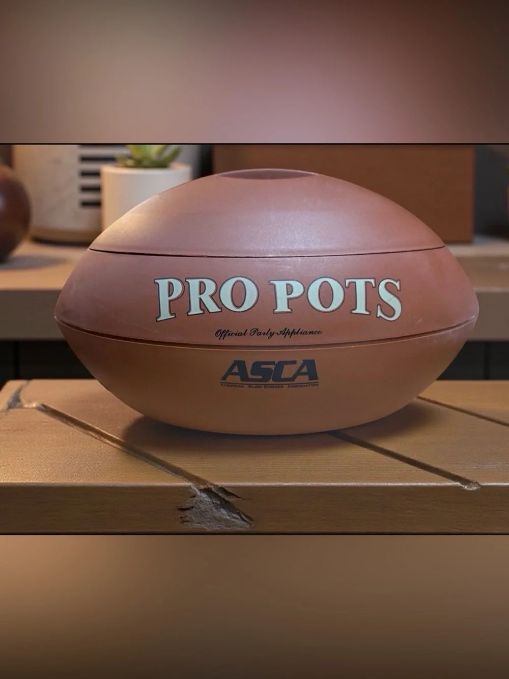 Pro Pots Football Slow Cooker Dip Warmer 1.5 Qt Removable Crock & Lid